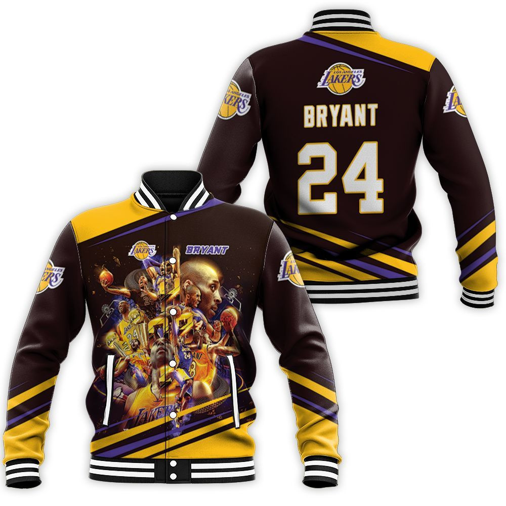 Kobe Bryant 24 Los Angeles Lakers Pictures Baseball Jacket for Men Women