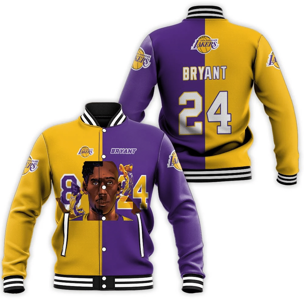 Kobe Bryant 8 24 Los Angeles Lakers Baseball Jacket for Men Women