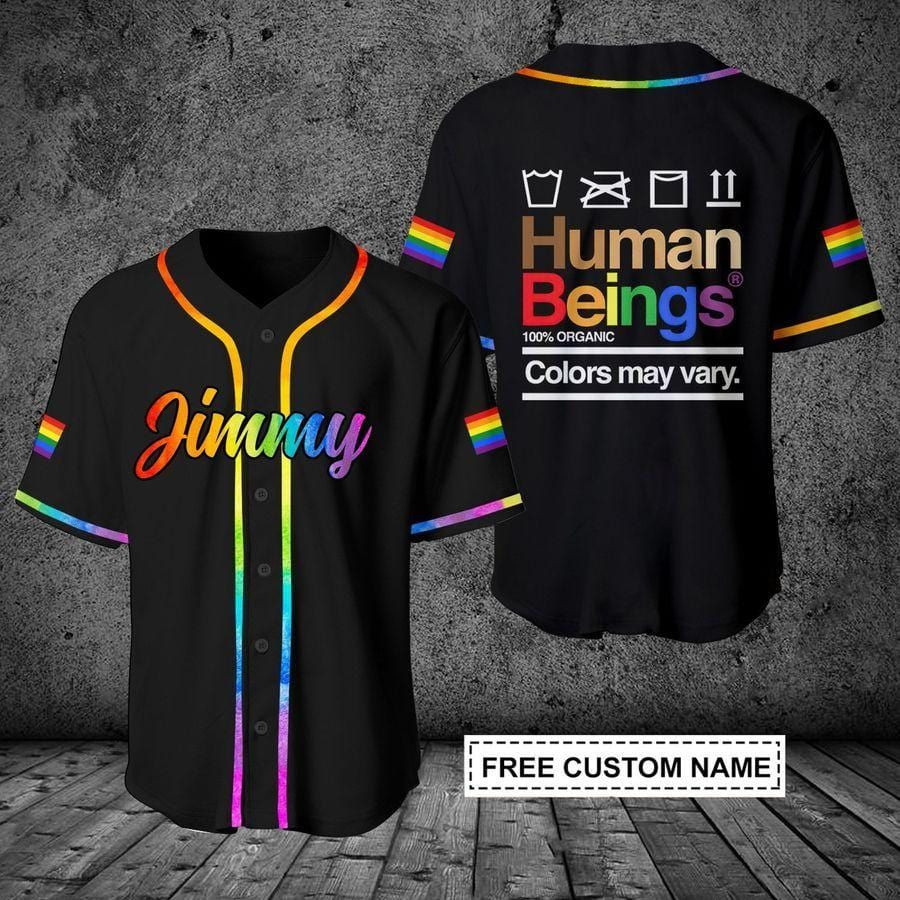 LGBT Human Beings Color May Vary Custom Name Baseball Jersey