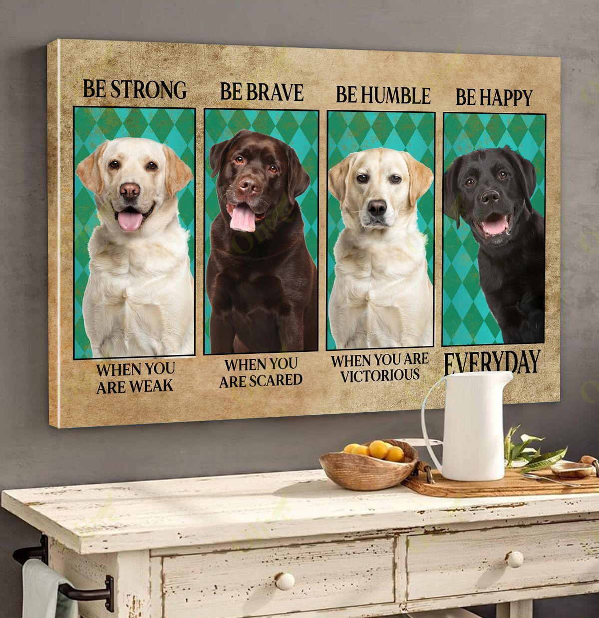 Labrador - Be Happy Every Day Poster And Canvas Art Wall Decor