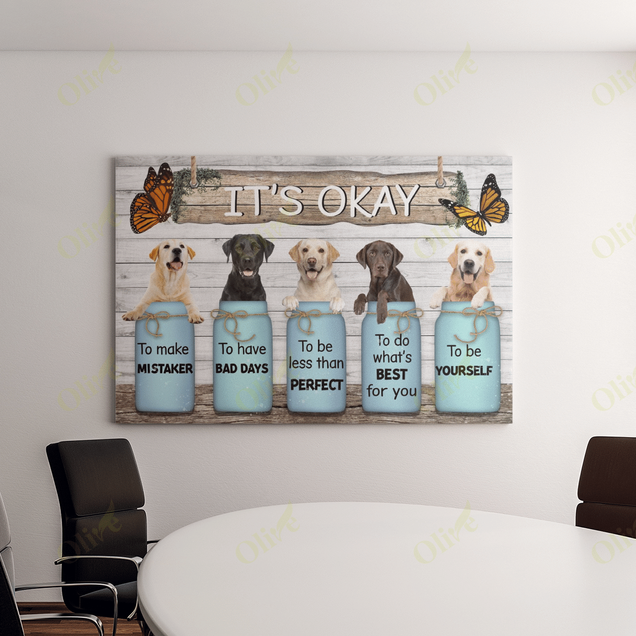 Labrador In Bottles Poster And Canvas Art Wall Decor