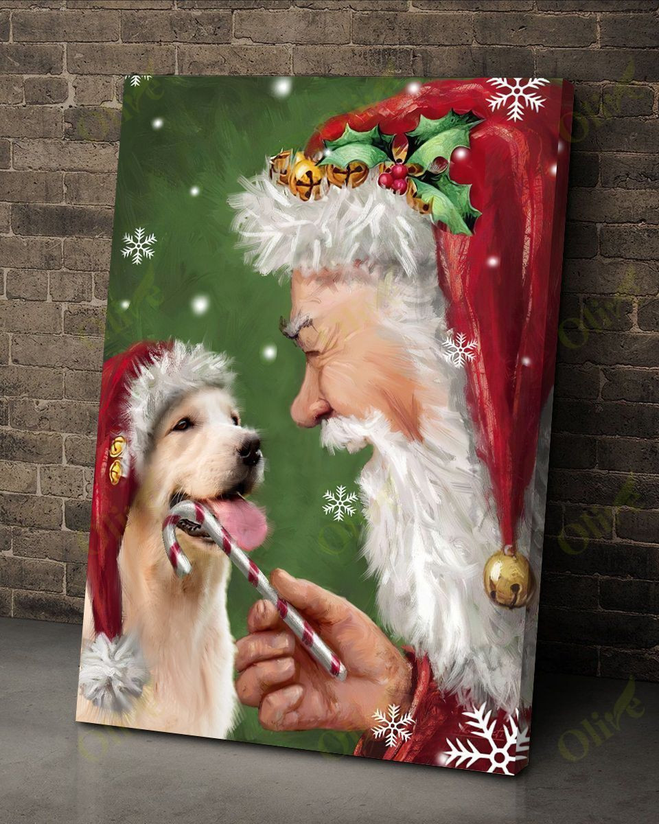 Labrador Talking To Santa Poster And Canvas Art Wall Decor