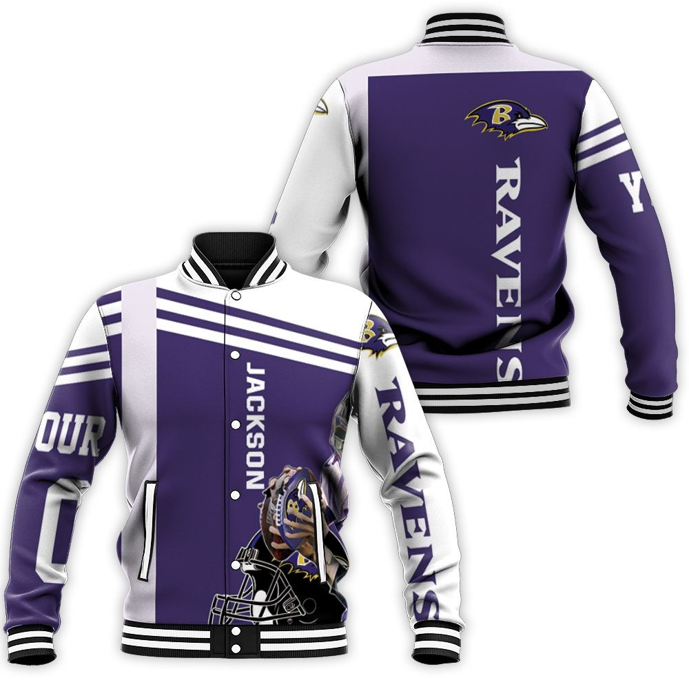 Lamar Jackson Baltimore Ravens 3d Hoodie Baseball Jacket for Men Women