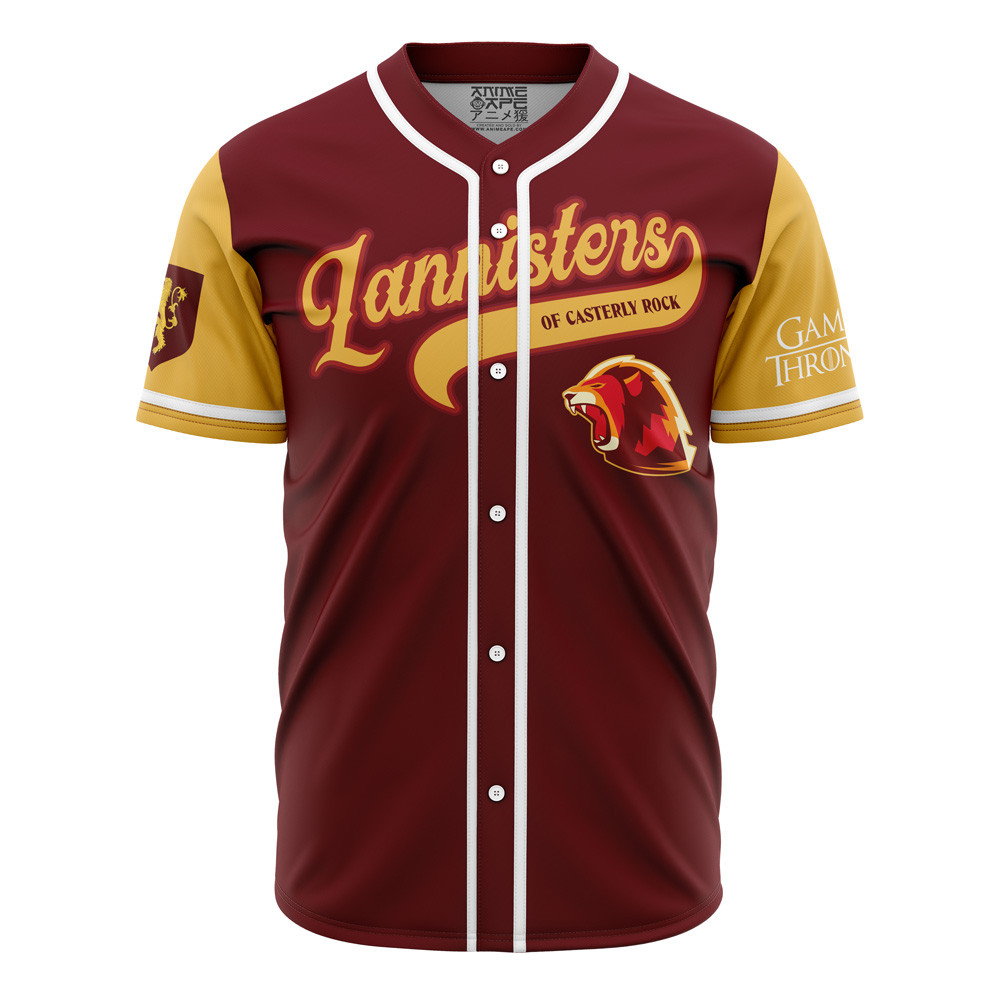 Lannisters of Casterly Rock Game of Thrones Baseball Jersey, Unisex Jersey Shirt for Men Women