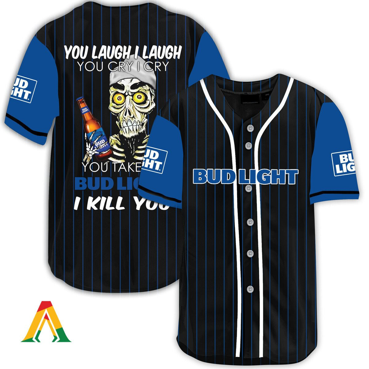 Laugh Cry Take My Bud Light I Kill You Baseball Jersey, Unisex Jersey Shirt for Men Women