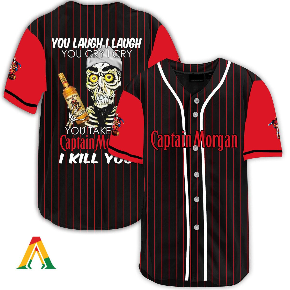 Laugh Cry Take My Captain Morgan I Kill You Baseball Jersey, Unisex Jersey Shirt for Men Women
