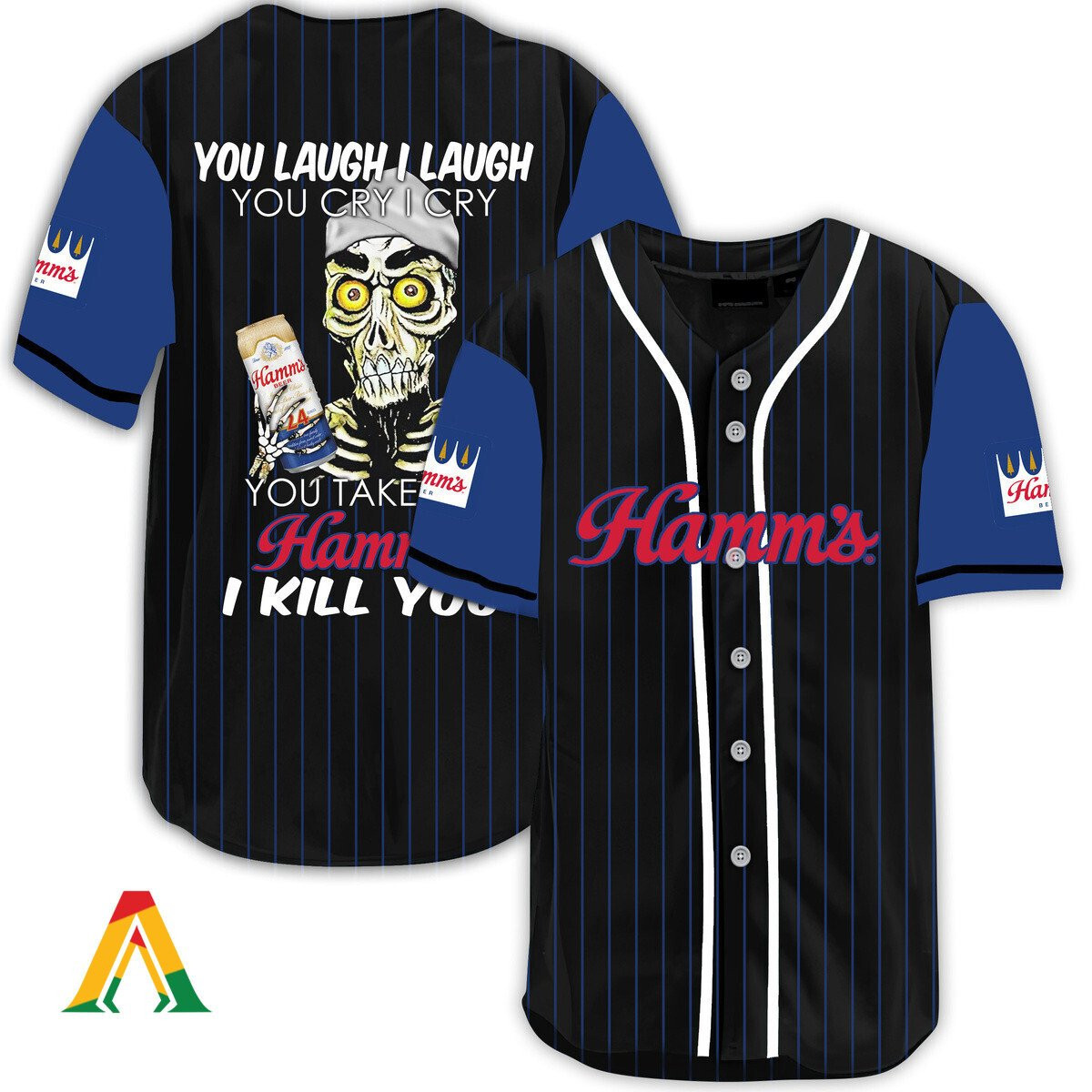 Laugh Cry Take My Hamms Beer I Kill You Baseball Jersey