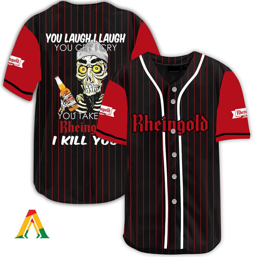 Laugh Cry Take My Rheingold Beer I Kill You Baseball Jersey Unisex Jersey Shirt for Men Women