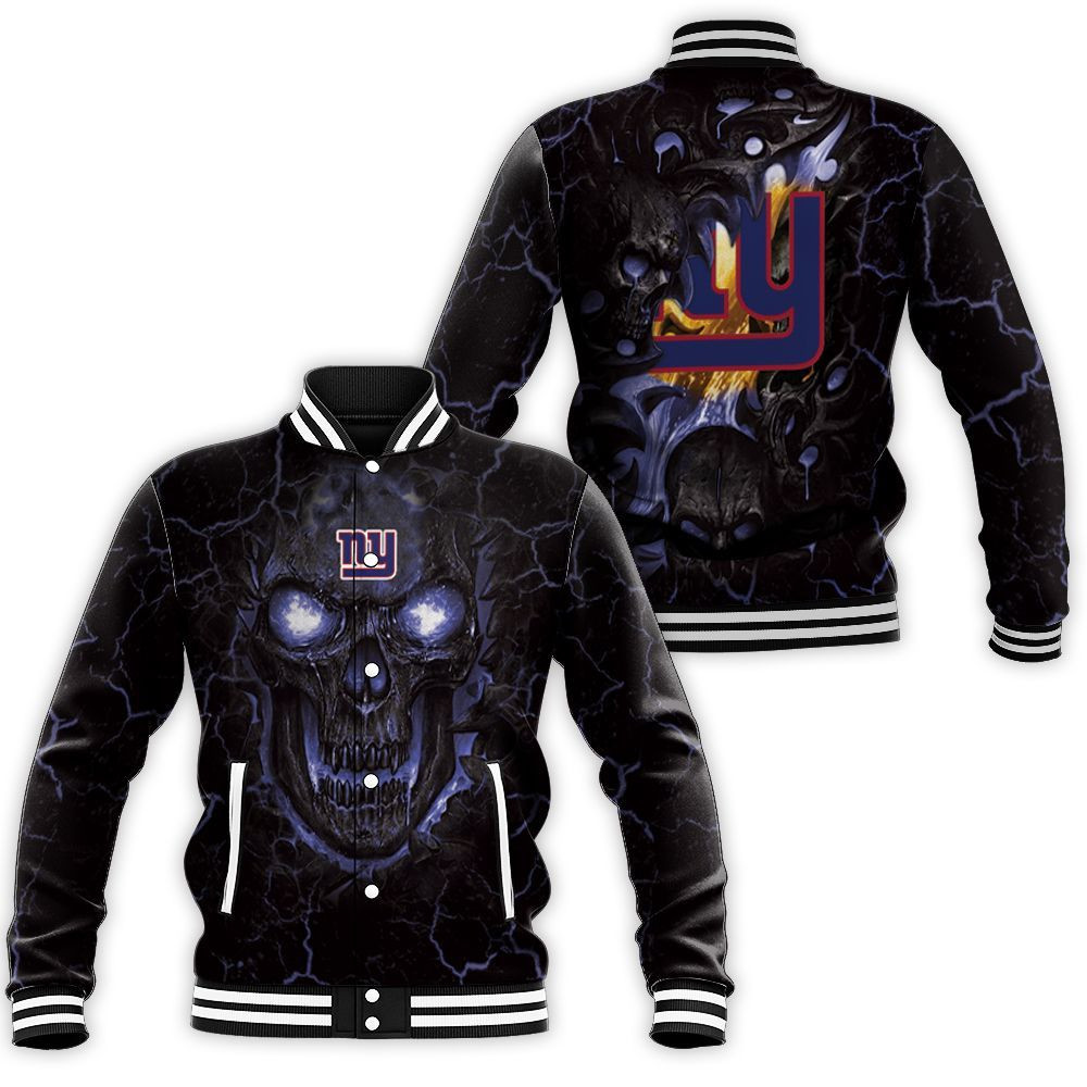 Lava Skull New York Giants 3d Jersey Baseball Jacket for Men Women