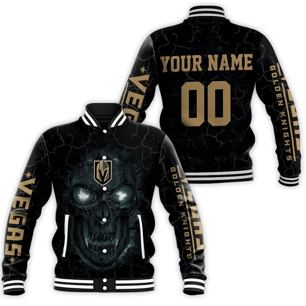 Lava Skull Vegas Golden Knights 3d Personalized Baseball Jacket for Men Women