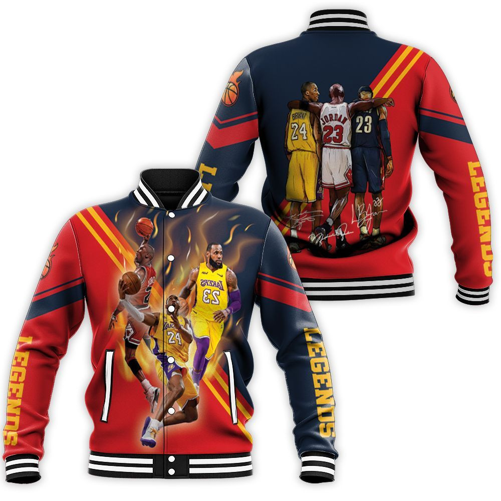 Legend Of Nba Signatures Baseball Jacket for Men Women