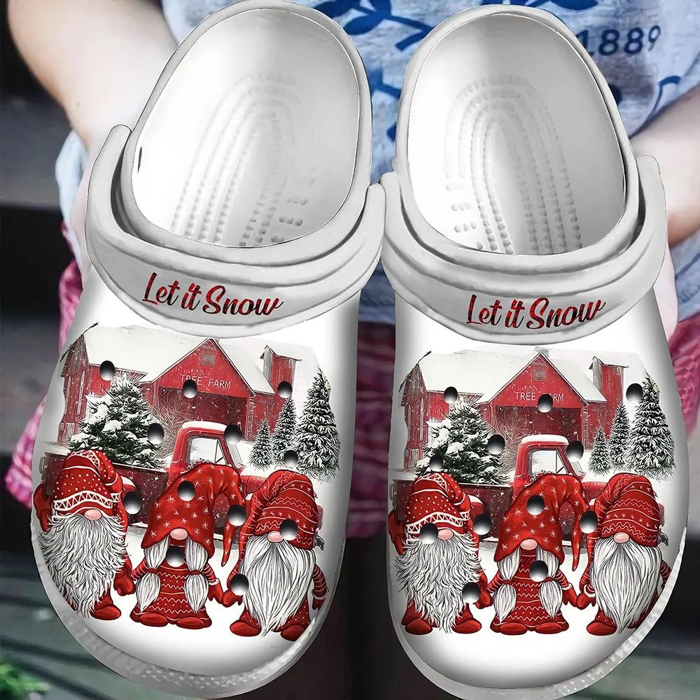 Let It Snow Gnomies Christmas Crocs Crocband Clog Shoes For Men Women