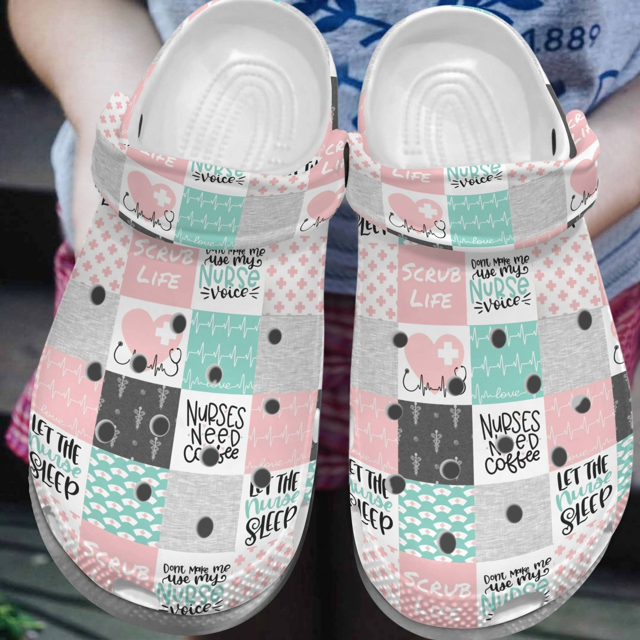 Let The Nurse Sleep Shoes - Nurse Need Coffee Crocs Clogs Gift For Women