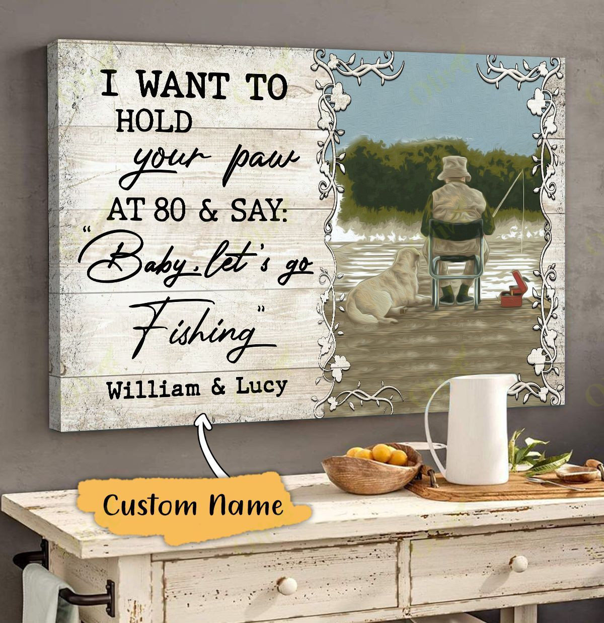 Let's Go Fishing Poster And Canvas Art Wall Decor Custom