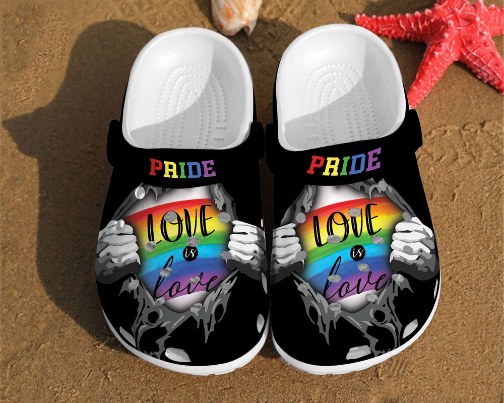 Lgbt Pride Love Is Rainbow Rubber Crocs Clog Shoes Comfy Footwear