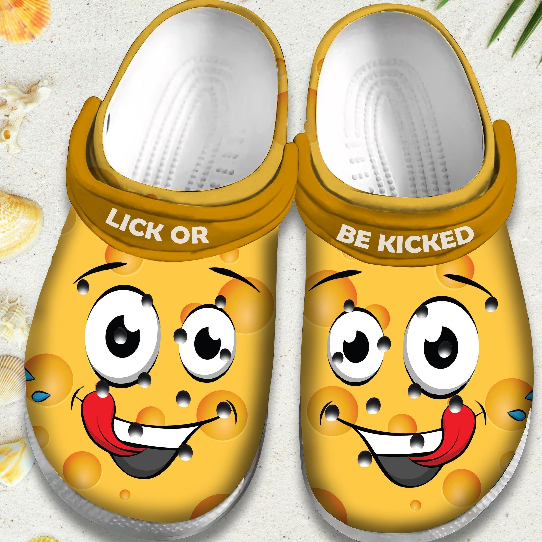 Lick Or Be Kicked Shoes - Smile Face Funny Crocs Clogs Gift For Birthday Christmas