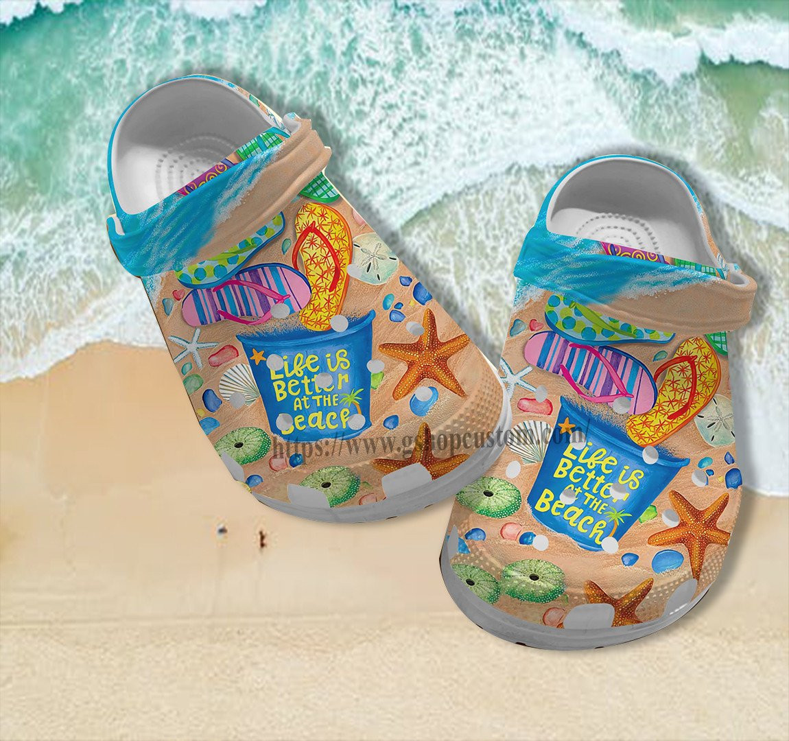 Life Beach Summer Croc Shoes Gift Bestie- Sister Beach Shoes Croc Clogs