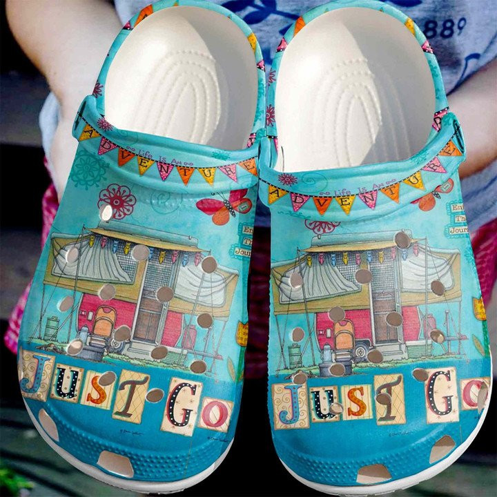 Life Is An Adventure Shoes Just Go In Bus Crocs Clogs Gift For Children Life