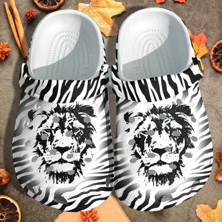 Lion Face Shoes Clogs Cool Zoo Animals Crocs Gift For Men