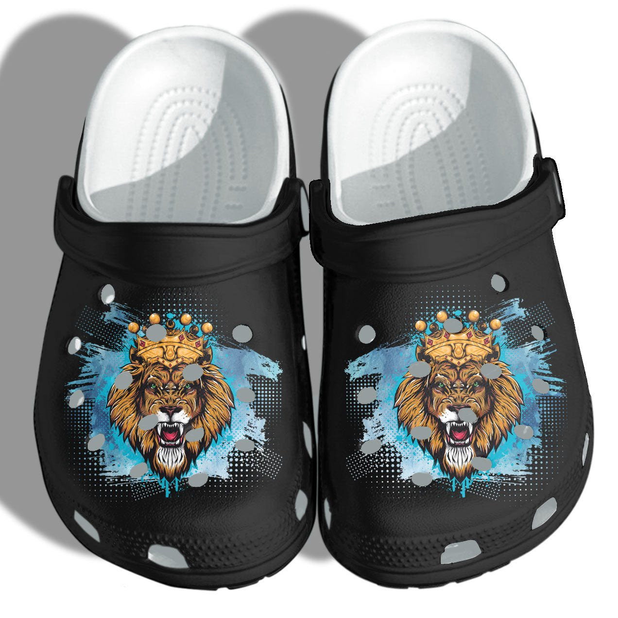 Lion Father Black King Shoes – Black Lion Crocs Clogs Gifts