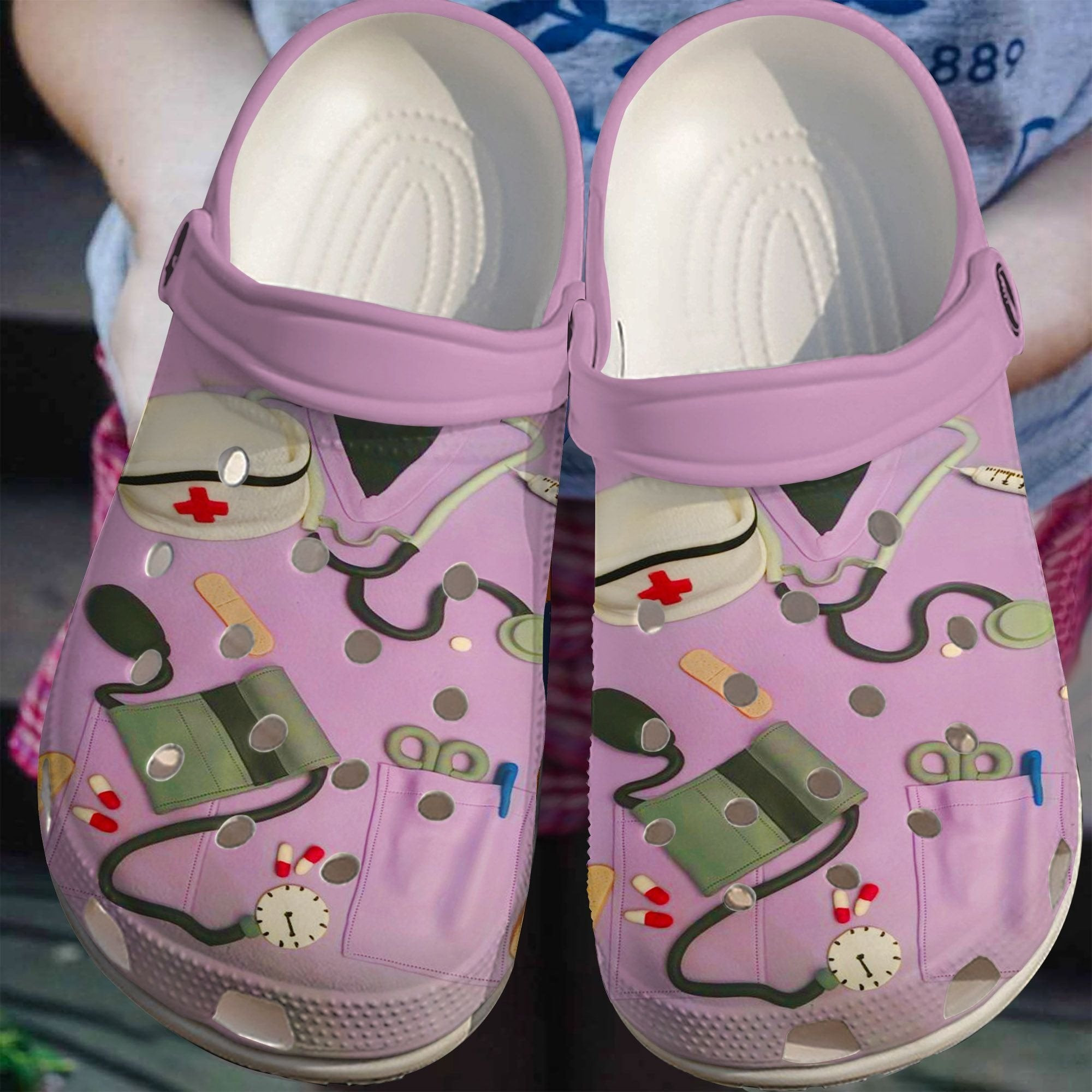Living The Scrub Life Of Nurse Shoes Crocs Clogs Birthday Gift For Colleague