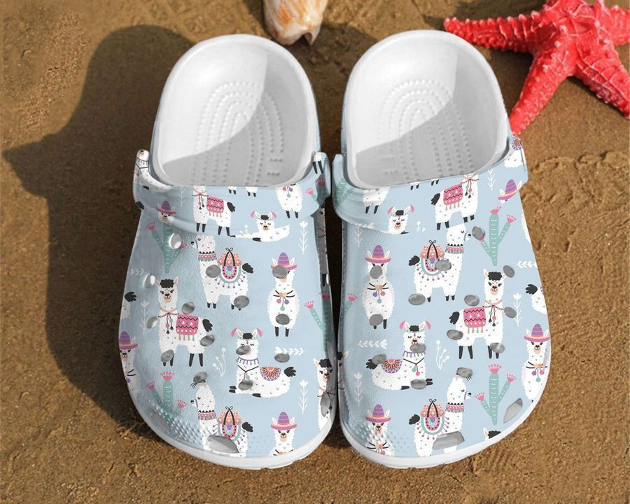 Llama Pattern Alpaca Gift For Lovers Comfortable Summer Crocs Clog Shoes