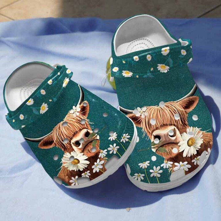 Longhorn Cattle Flower Clogs Crocs Shoes