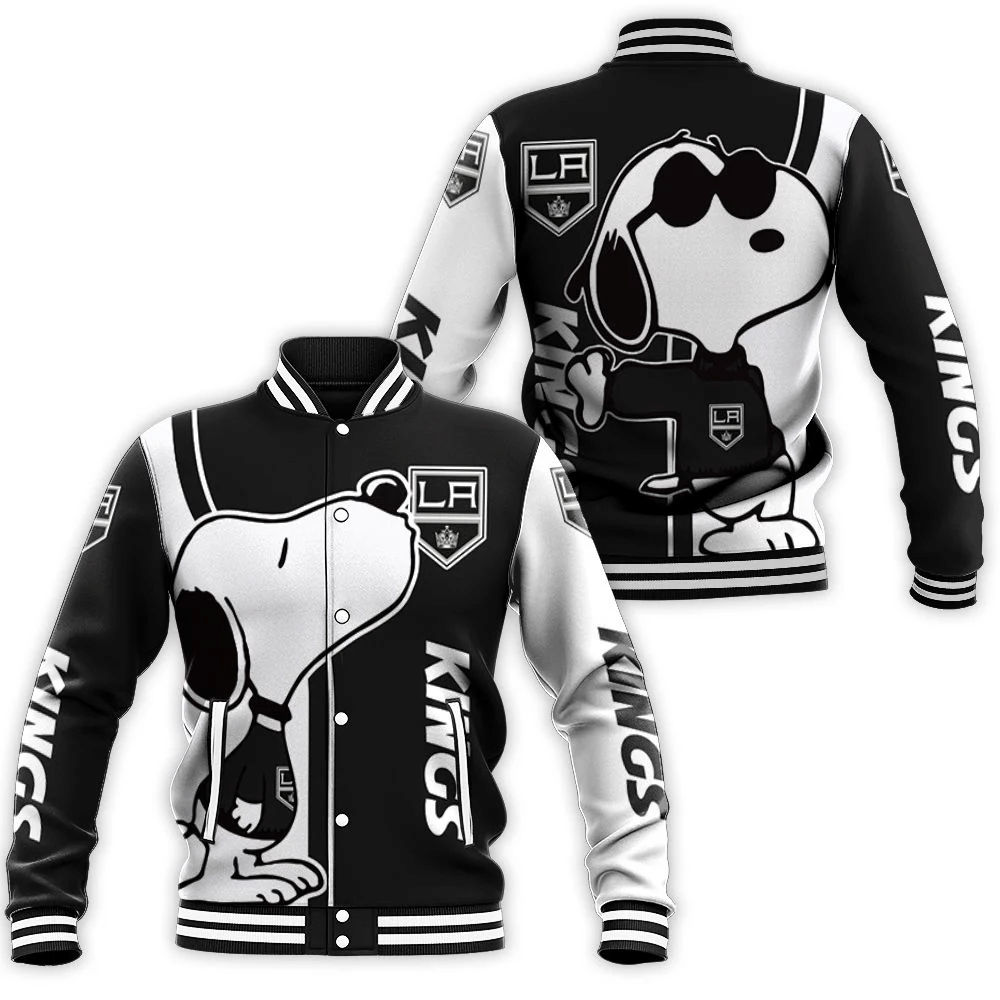 Los Angeles Kings Snoopy Lover 3d Printed Baseball Jacket for Men Women