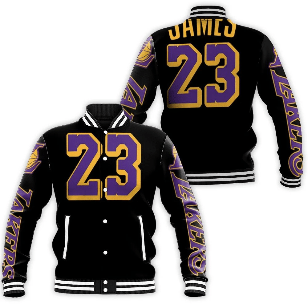 Los Angeles Lakers 23 Lebron James Baseball Jacket for Men Women