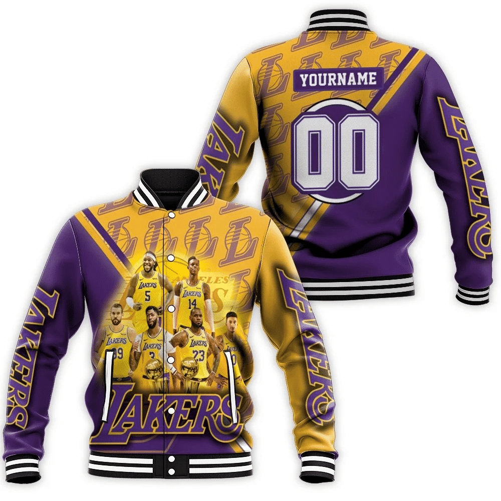 Los Angeles Lakers Nba Western Conference Logo Baseball Jacket for Men Women