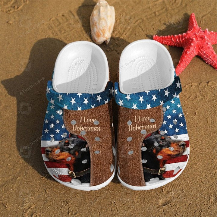 Love Doberman USA Shoes For Who Love Dog Crocs Clogs