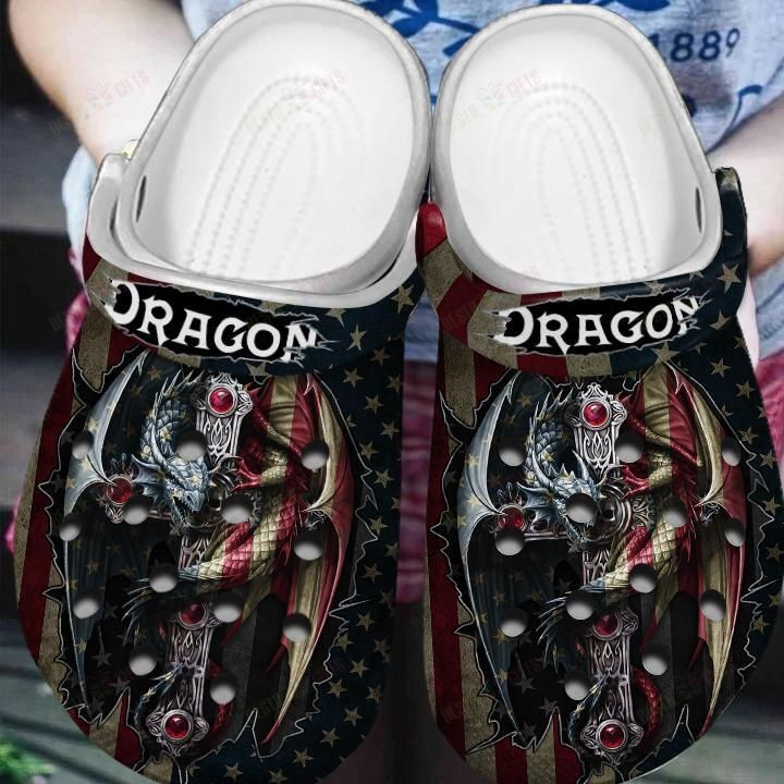 Love Dragon Us Flag Crocs Classic Clogs Shoes