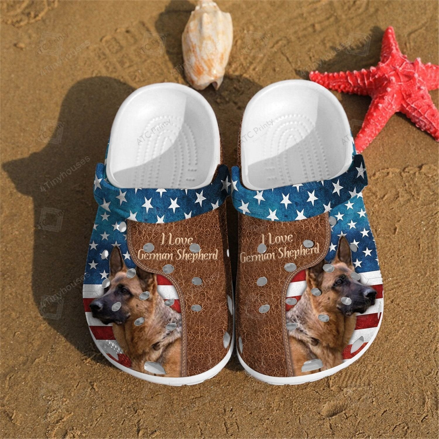 Love German Shepherd Shoes - 4Th Of July Dogs Crocs Gifts