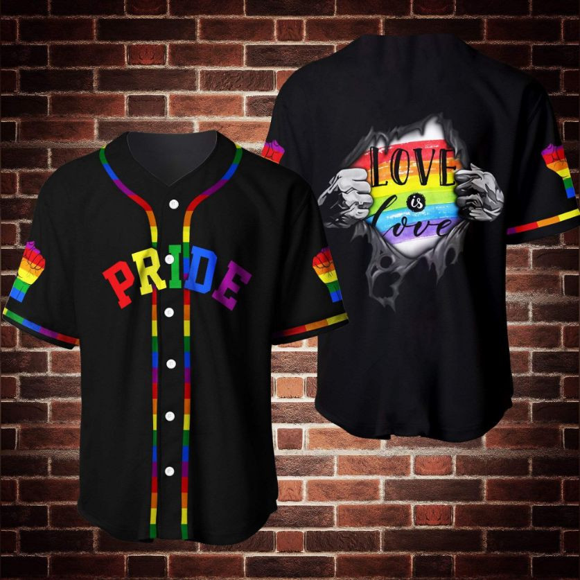 Love Is Love Lgbt Pride Personalized 3d Baseball Jersey, Unisex Jersey Shirt for Men Women
