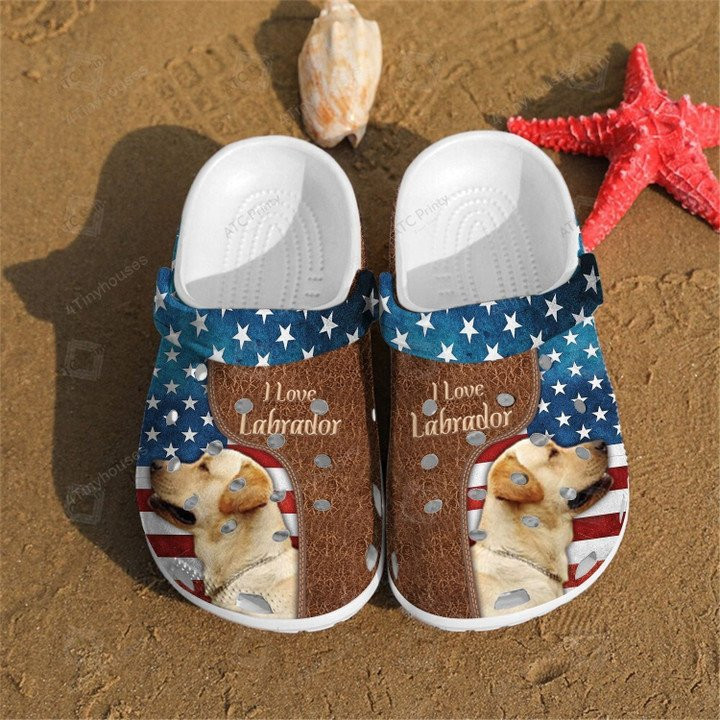 Love Labrador USA Shoes th Of July America Flag Crocs Clogs