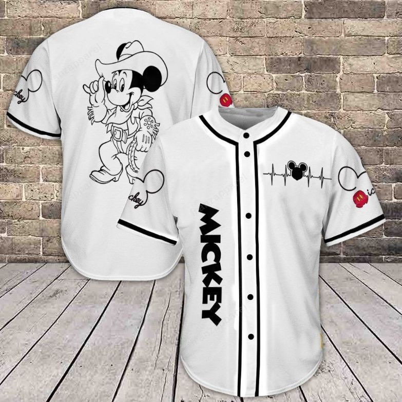 Love Mickey Mouse Cowboy Gift For Lover Baseball Jersey