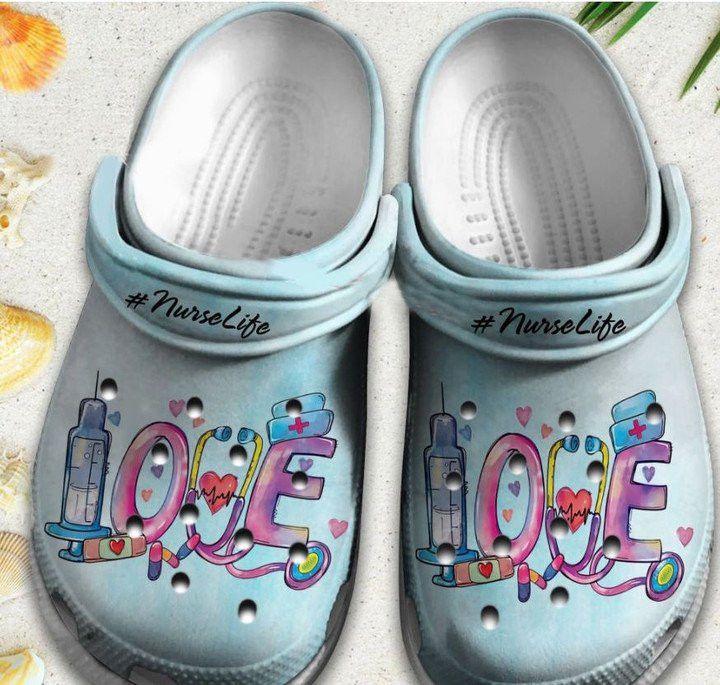 Love Nurse Life Crocs Shoes Crocbland Clogs