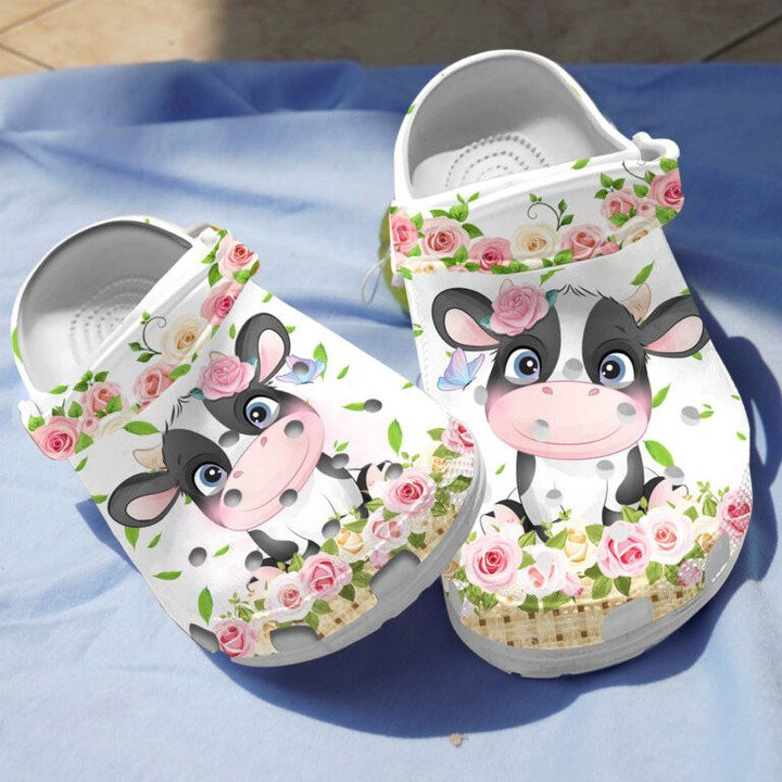Lovely Baby Cow Clogs Crocs Shoes Gift For Girls Daughter BB
