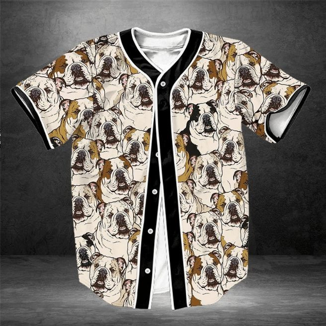 Lovely Bulldog Gift For Lover Baseball Jersey