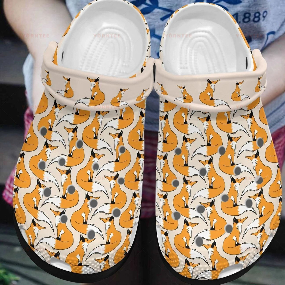 Lovely Fox Gift For Lover Rubber Crocs Clog Shoes Comfy Footwear