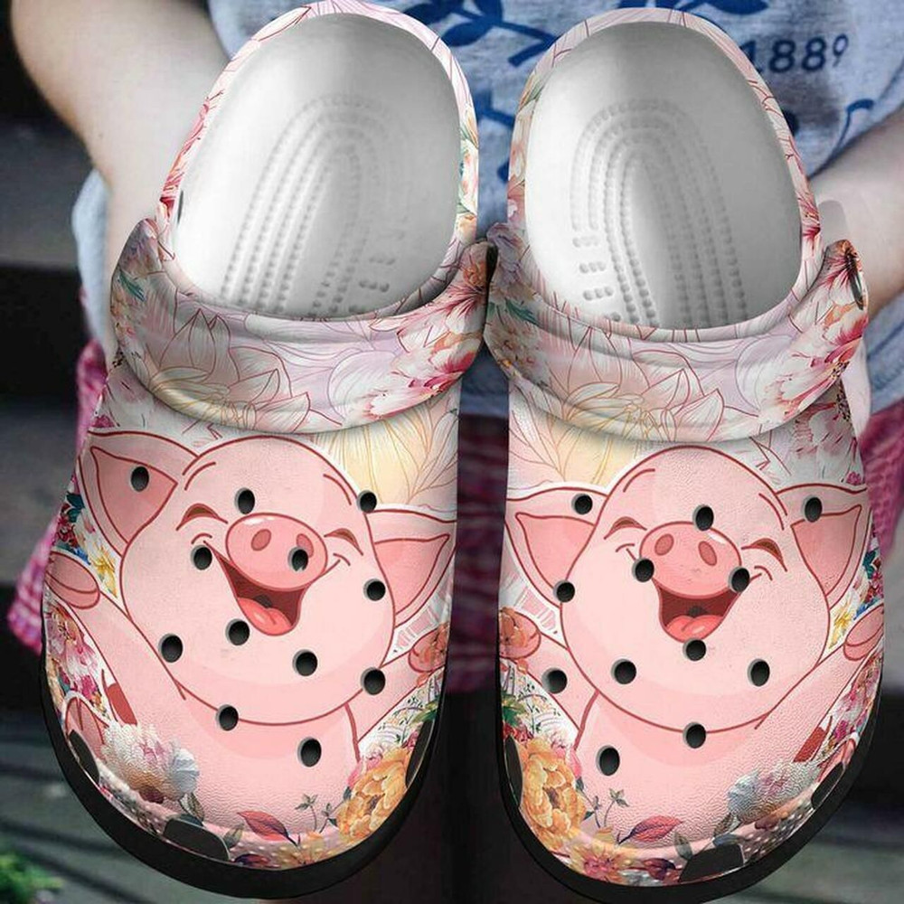 Lovely Pink Pig Personalized 102 Gift For Lover Rubber Crocs Clog Shoes Comfy Footwear
