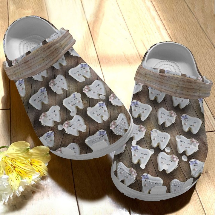 Lovely Teeth Shoes Love A Dentist Crocs Clogs Gift For Girl Women Love