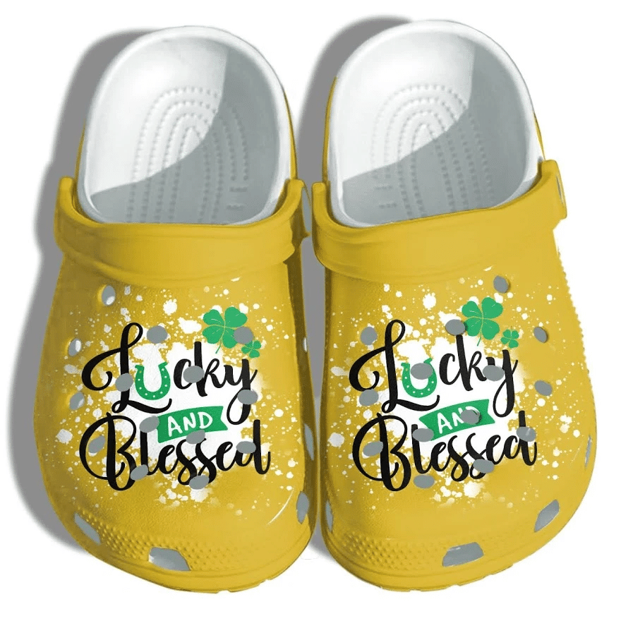 Lucky Charm And Blessed For Men And Women Gift For Fan Classic Water Rubber Crocs Clog Shoes Comfy Footwear