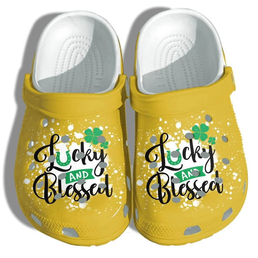 Lucky Charm And Blessed Rubber Crocs Clog Shoes Comfy Footwear