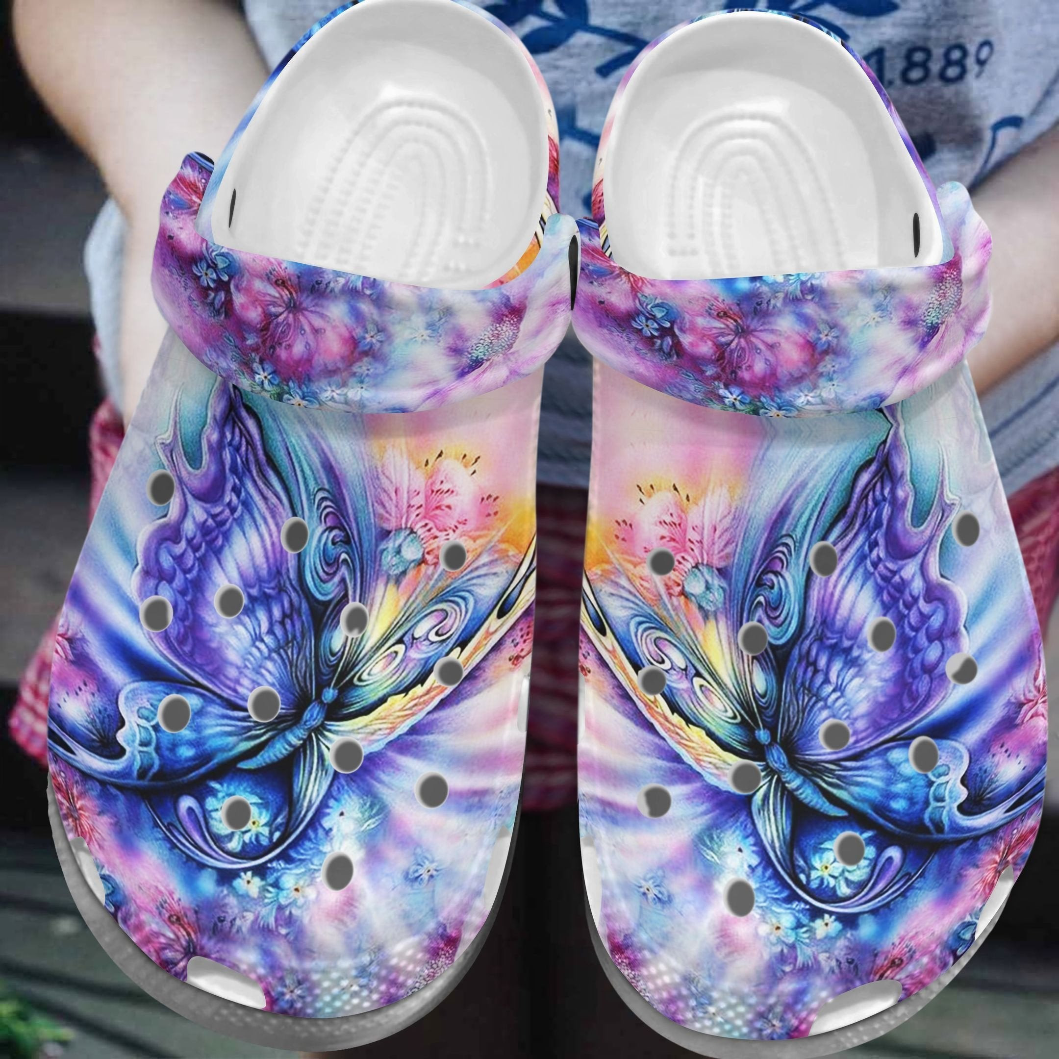 Luxury Butterfly Shoes – Magical Flower Crocs Clogs Gifts For Daughter Mom