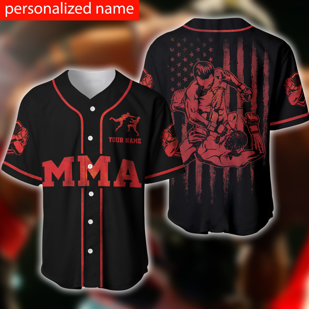 MMA Mixed Martial Arts Custom Name Baseball Jersey