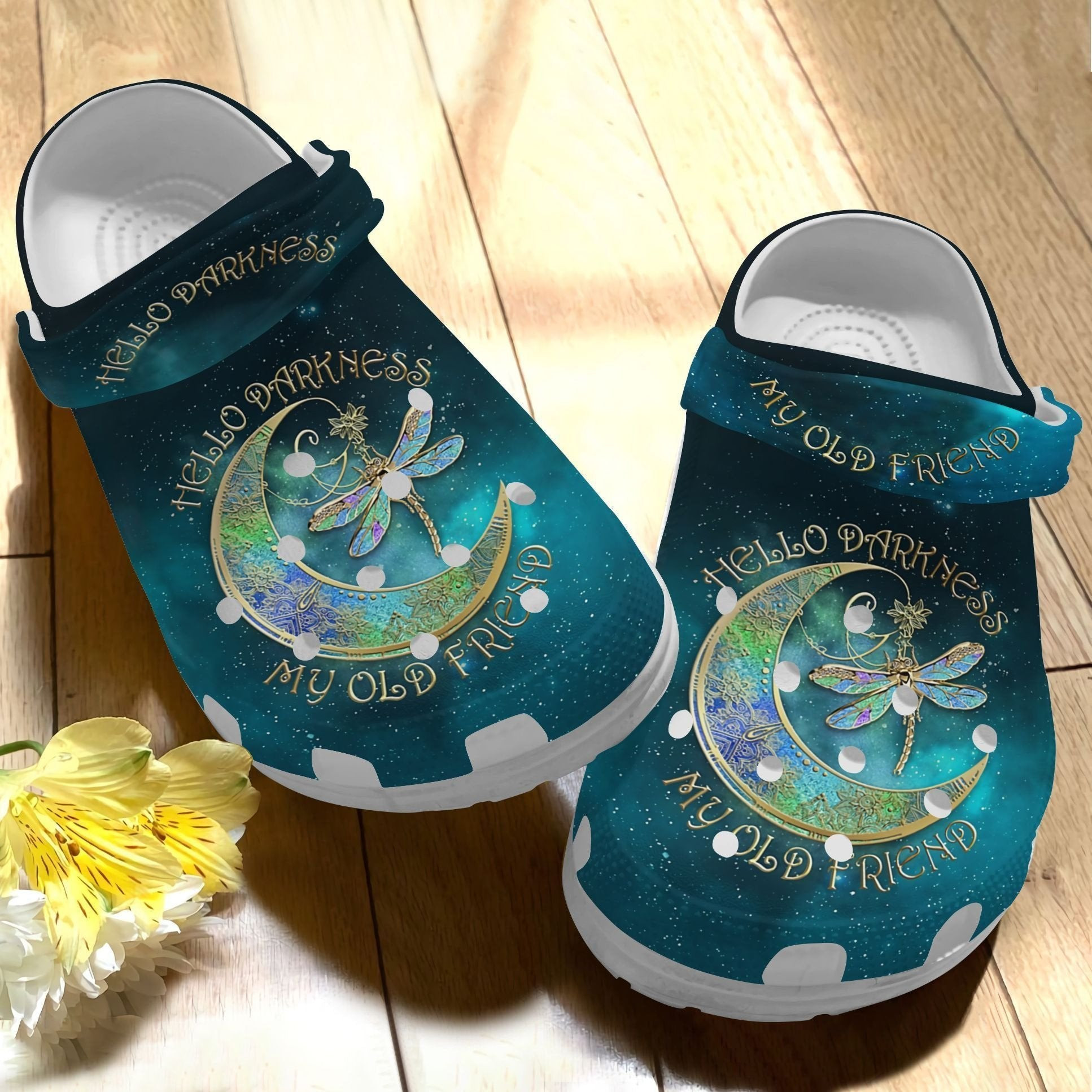 Magical Moon Dragonfly Shoes - Hello Darkness Crocs Clog Gifts