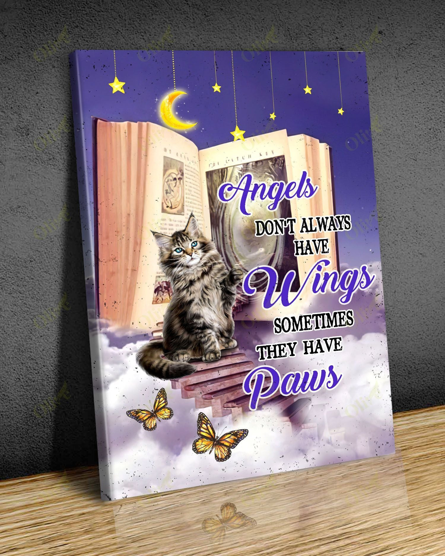 Maine Coon - Angels Have Paws Poster And Canvas Art Wall Decor