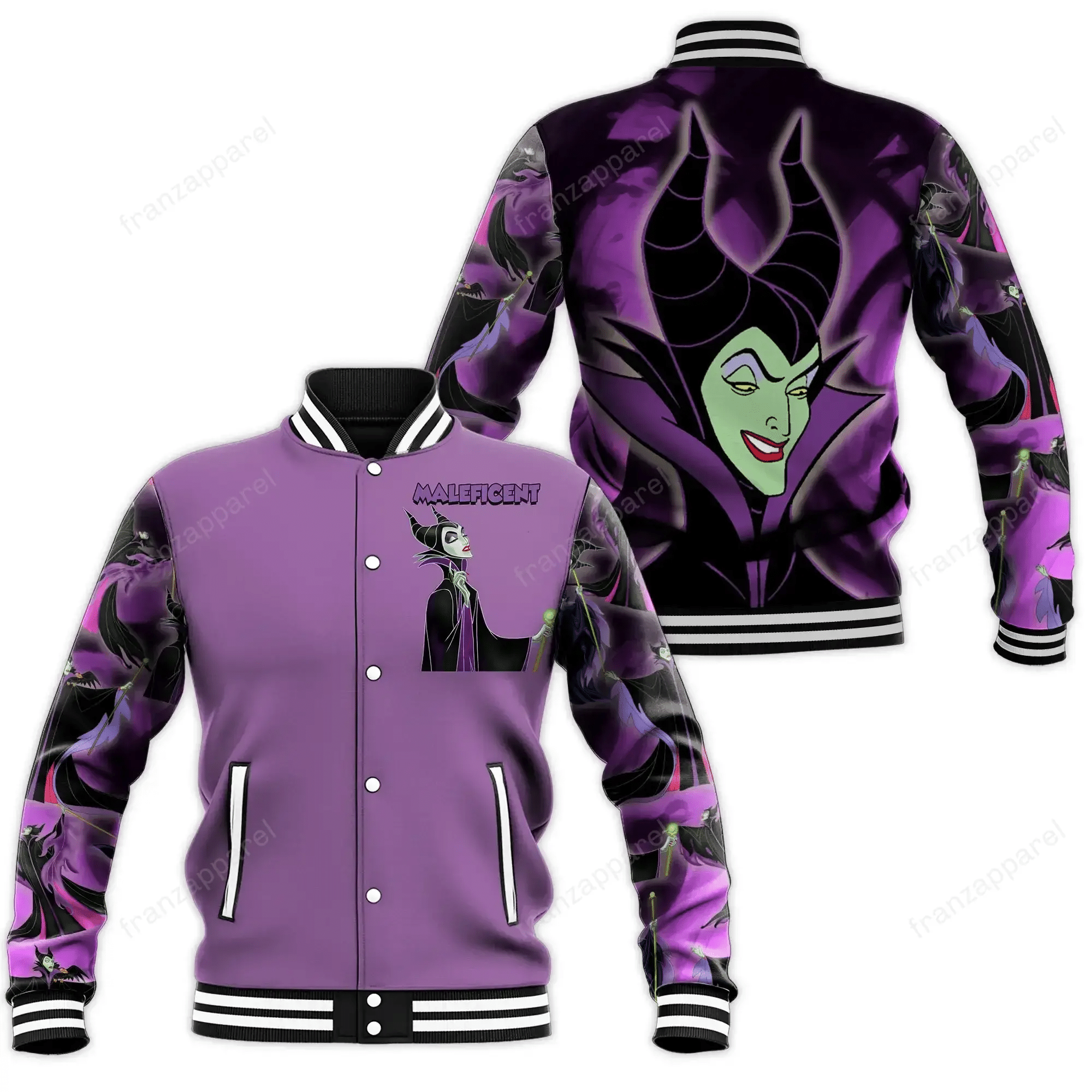 Maleficent Baseball Jacket 05 Personalized 3d Baseball Jersey for Men Women