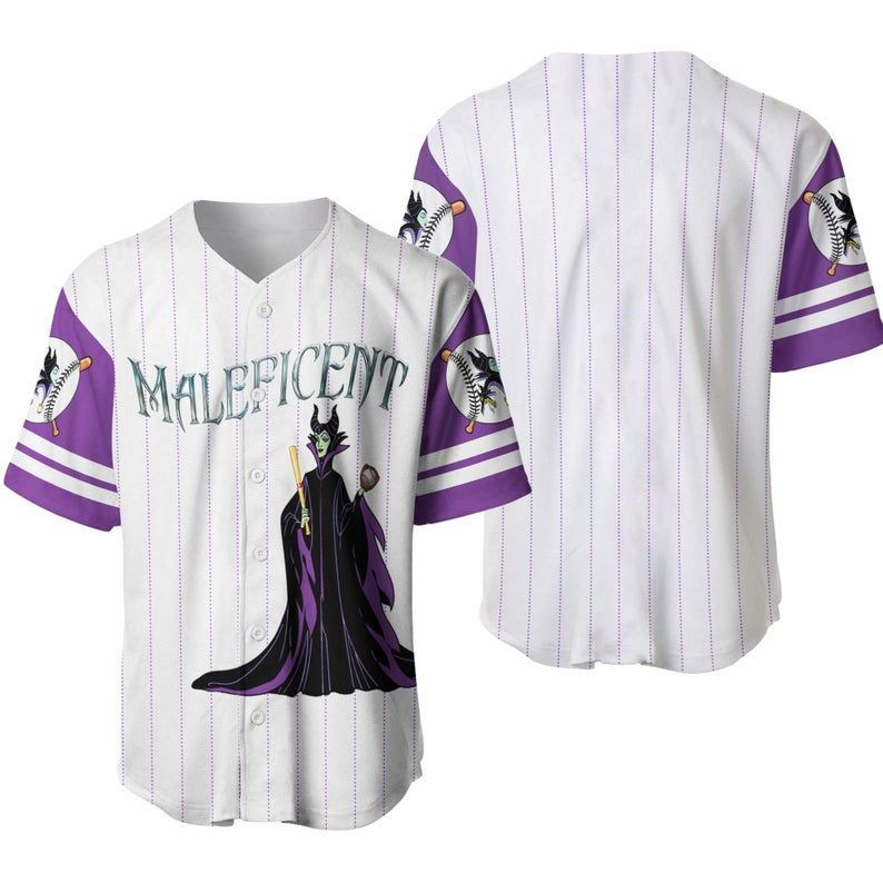 Maleficent Disney Baseball Jersey Disney Characters Gift For Lover Jersey, Unisex Jersey Shirt for Men Women